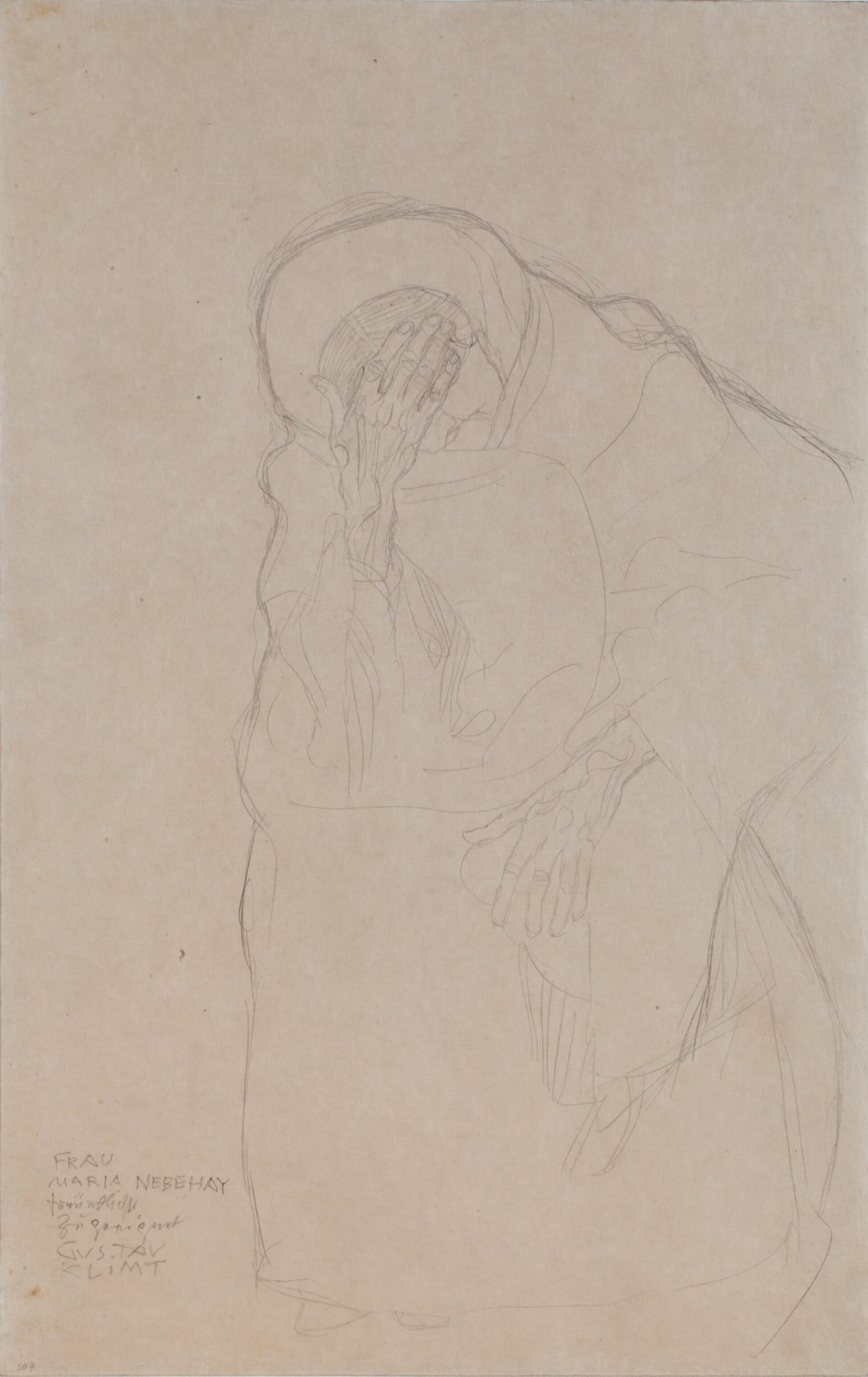  — Vieille femme assise, la main sur le front