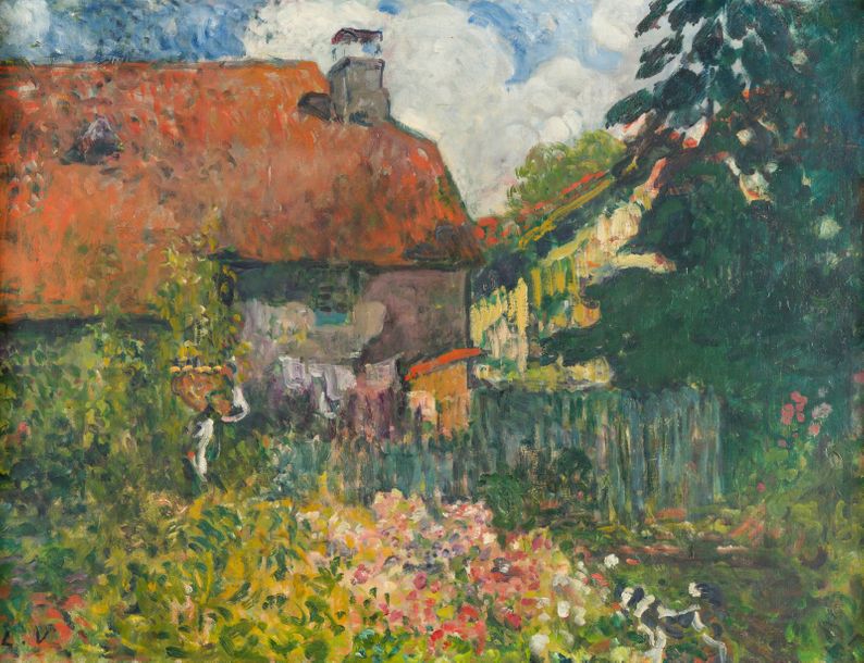 LOUIS VALTAT (1869-1952) — Paysan revenant au village