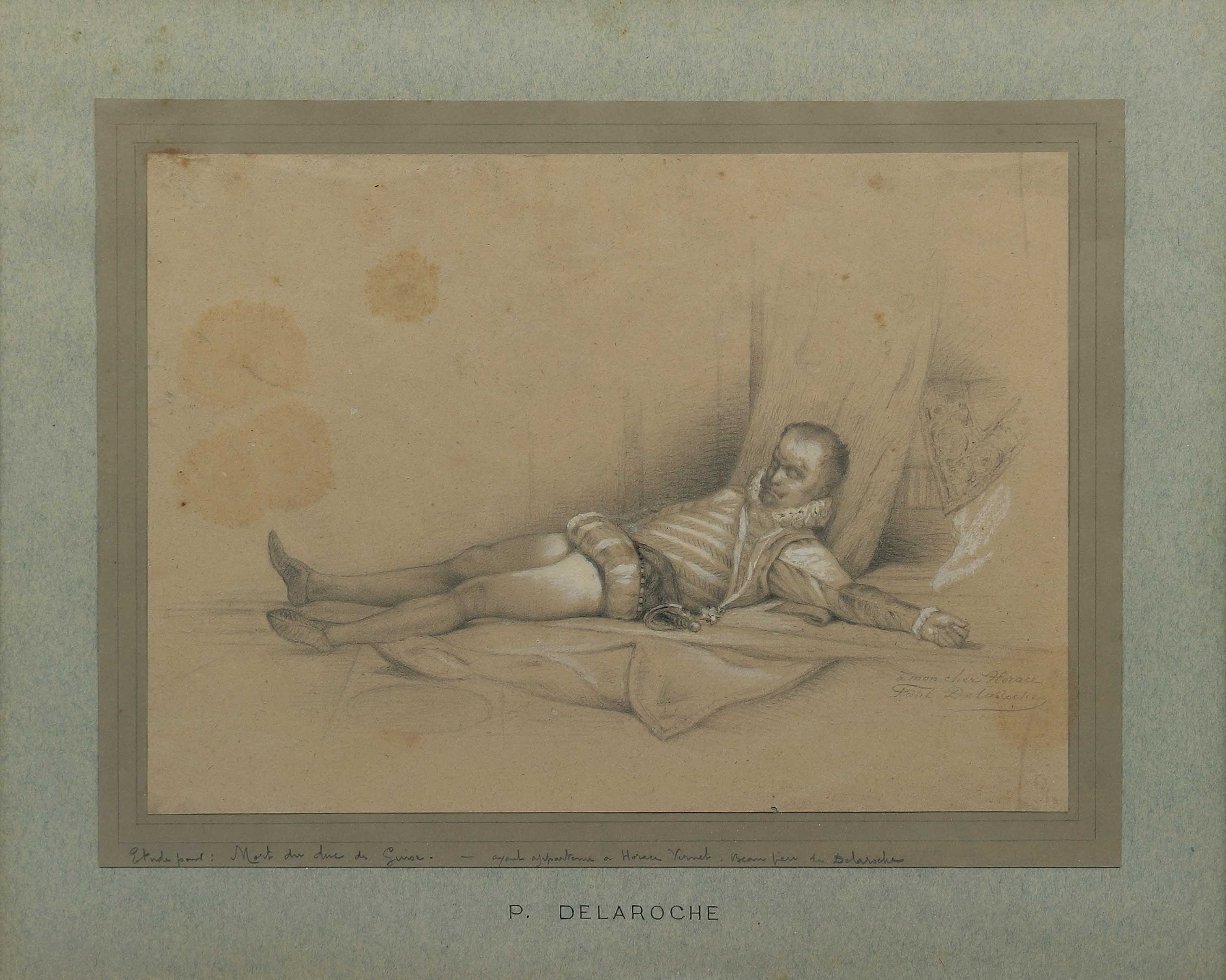 Paul DELAROCHE (1797-1856) — Etude pour la mort du duc de Guise