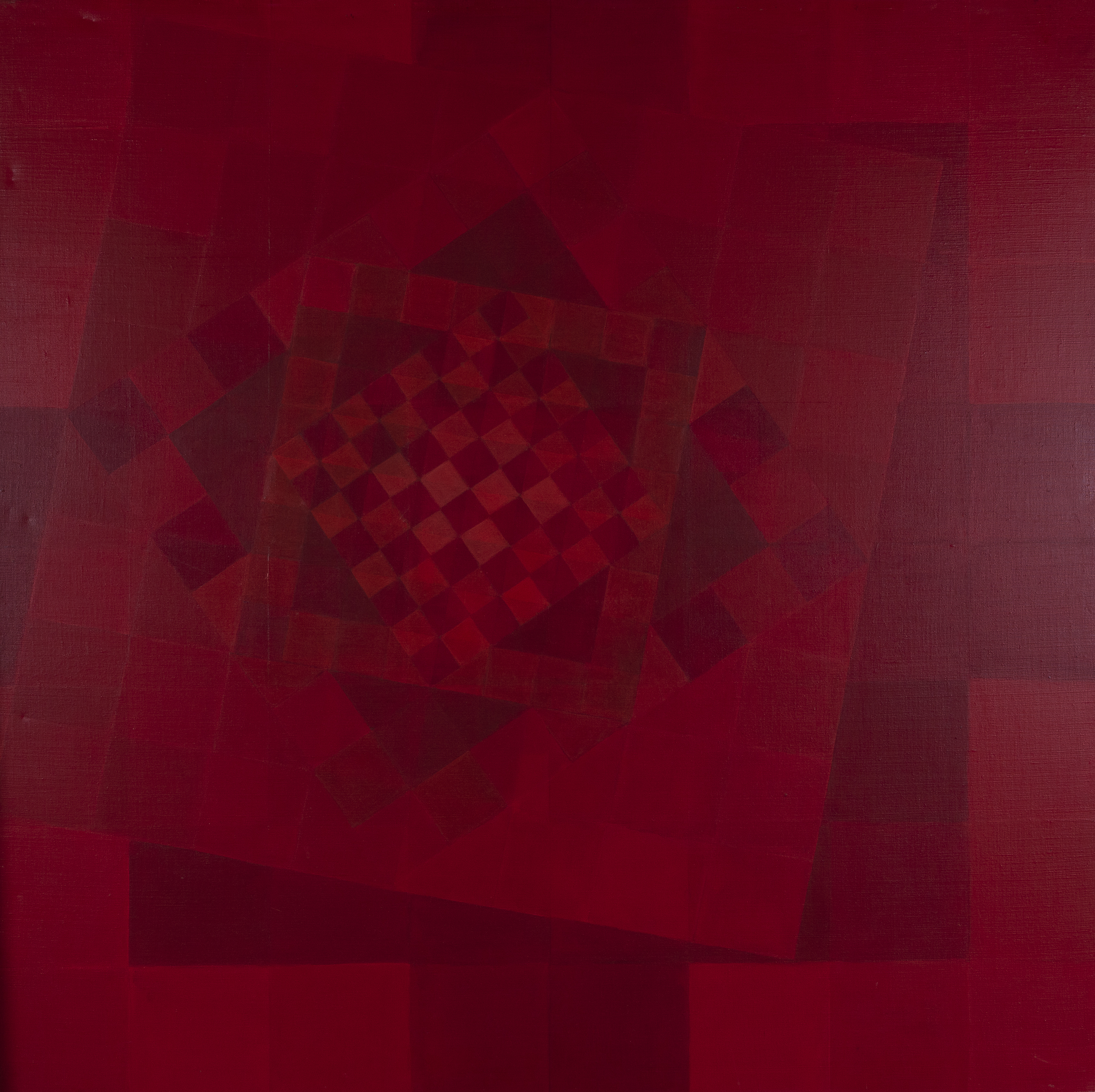 CLAIRE PICHAUD (1935-2017) — Sans titre, circa 1979 Période rouge (losanges et damiers)