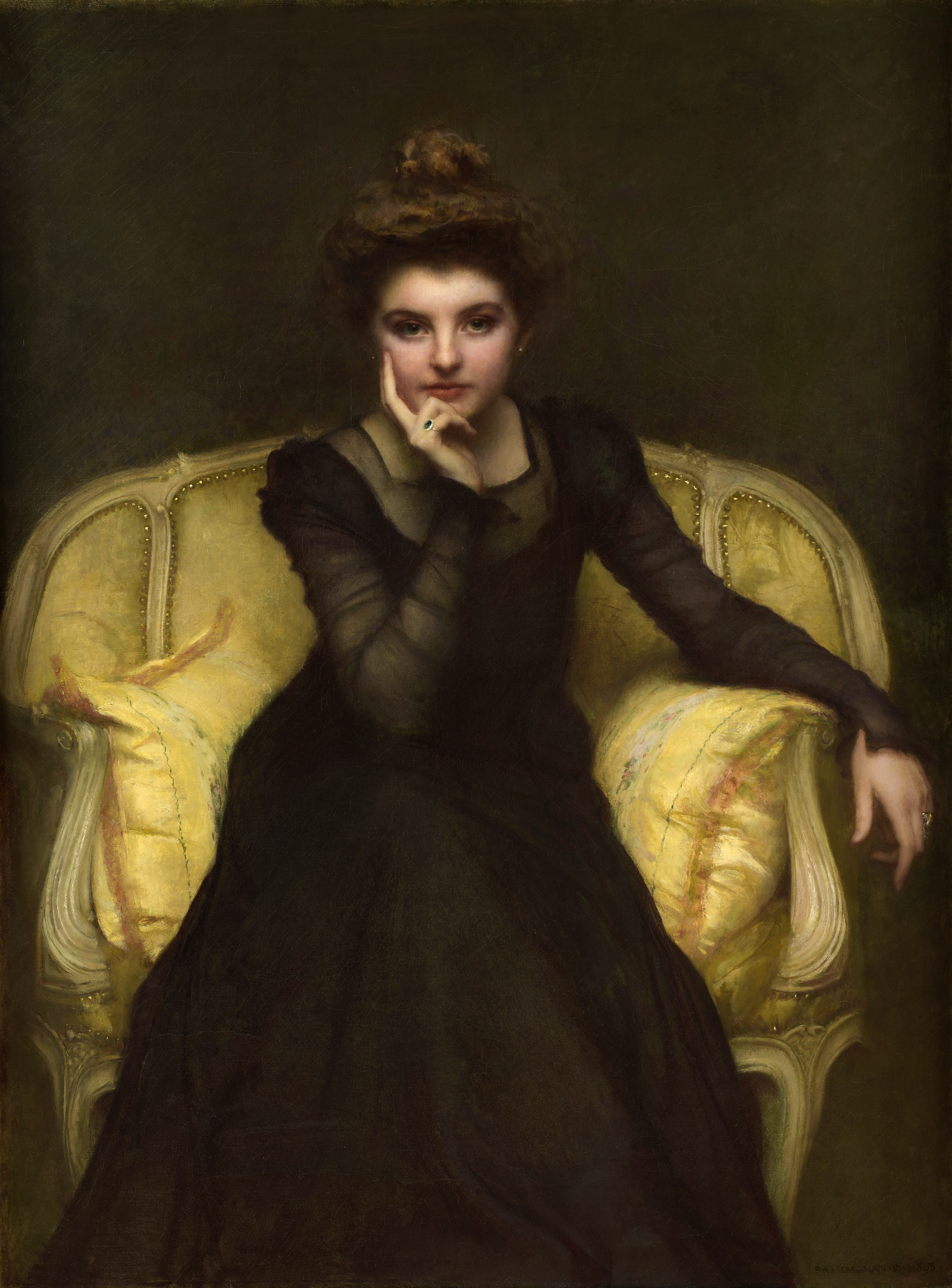 Pascal DAGNAN-BOUVERET (1852-1929) — Portrait d’une jeune femme songeuse, 1898
