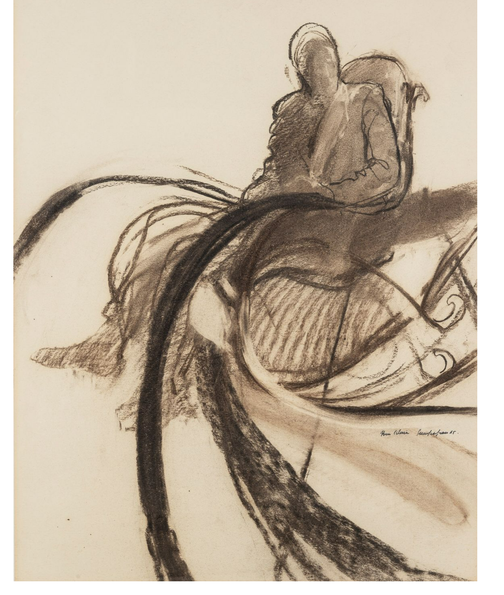 Sam SZAFRAN (1934-2019) — Homme assis dans un fauteuil à bascule, 1965.