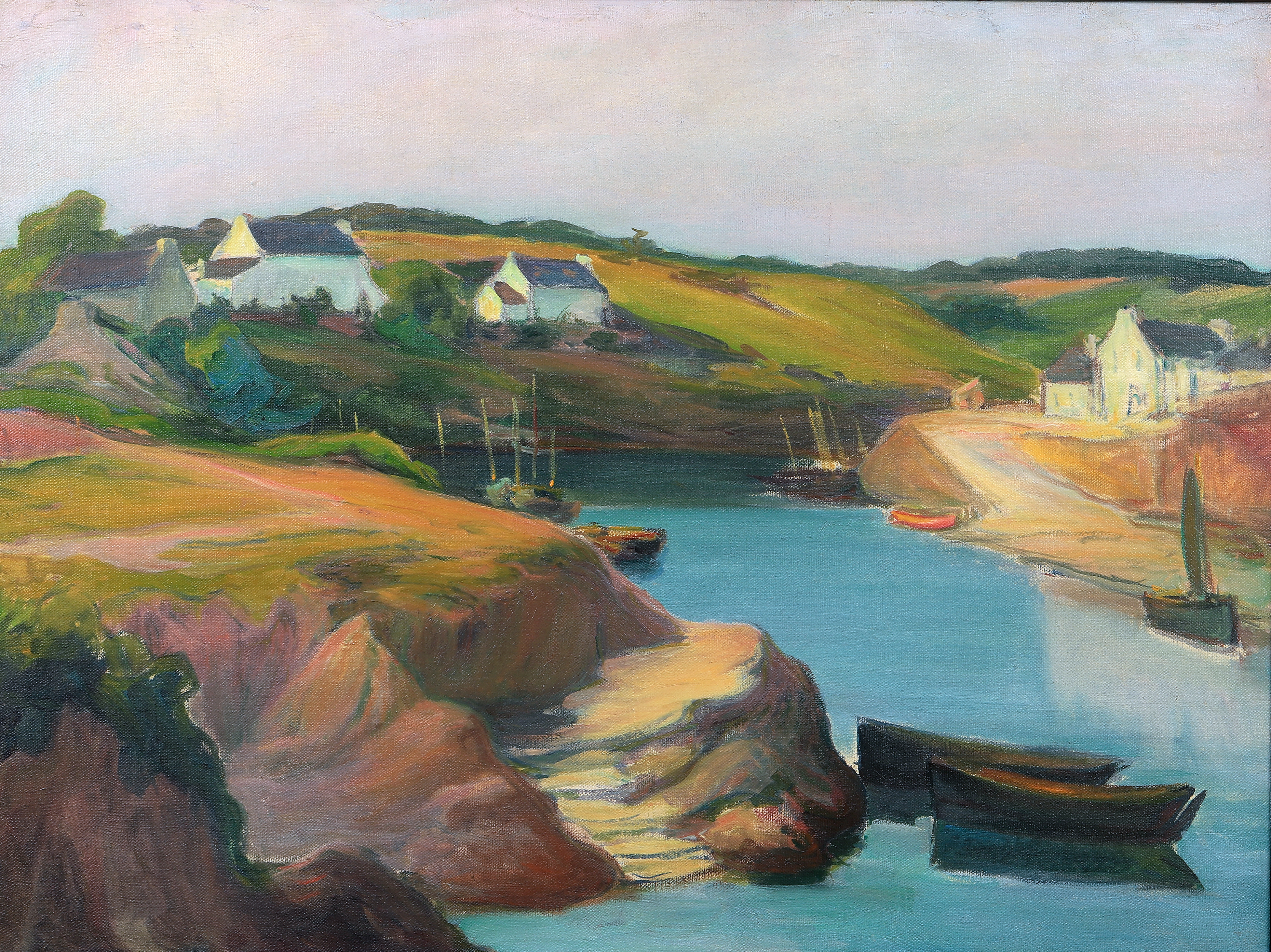 Ladislas SLEWINSKI (1854-1918) — Le Petit port à Doëlan, circa 1916
