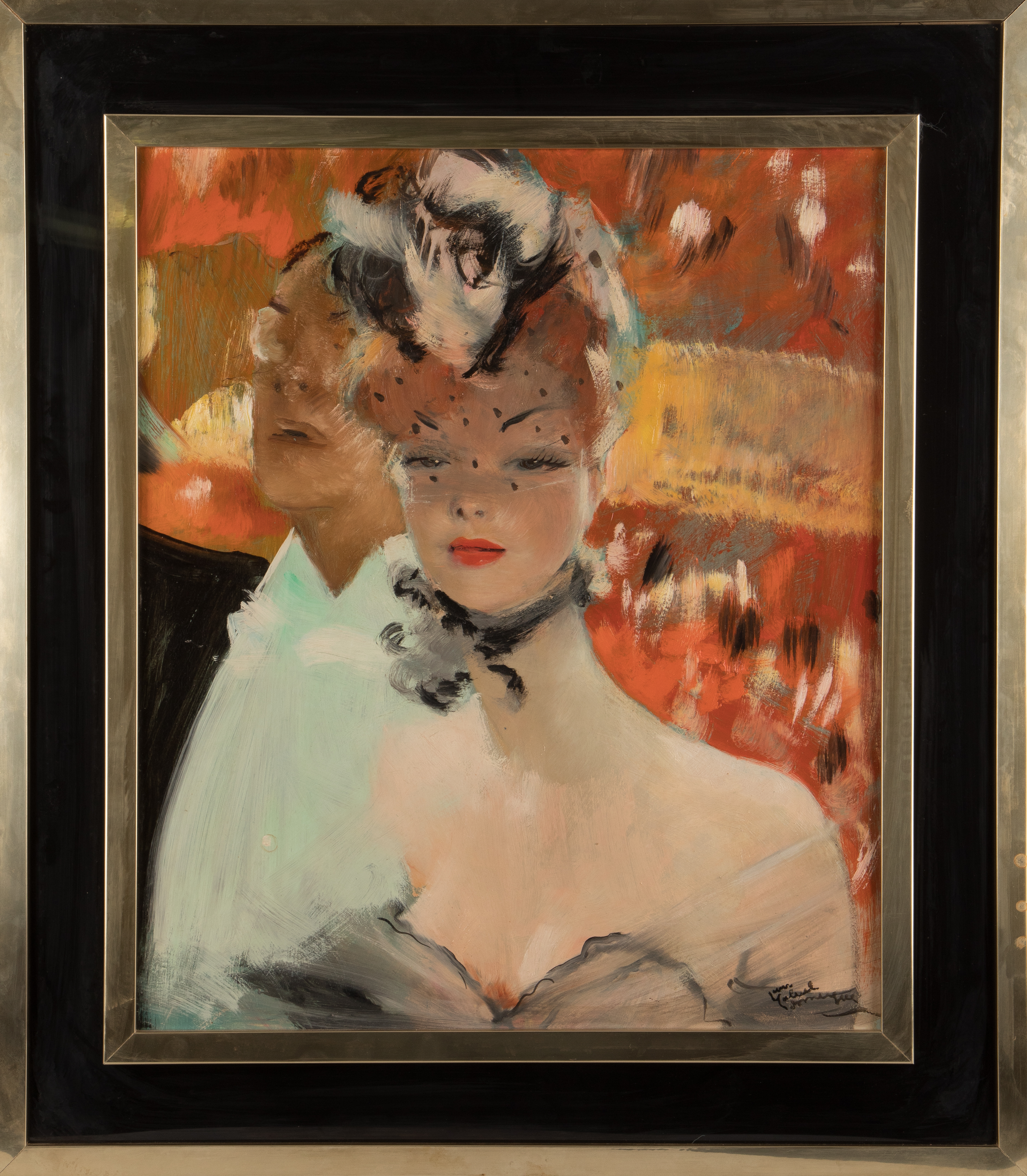 Jean Gabriel DOMERGUE (1889-1962) — Elégante à l’opéra