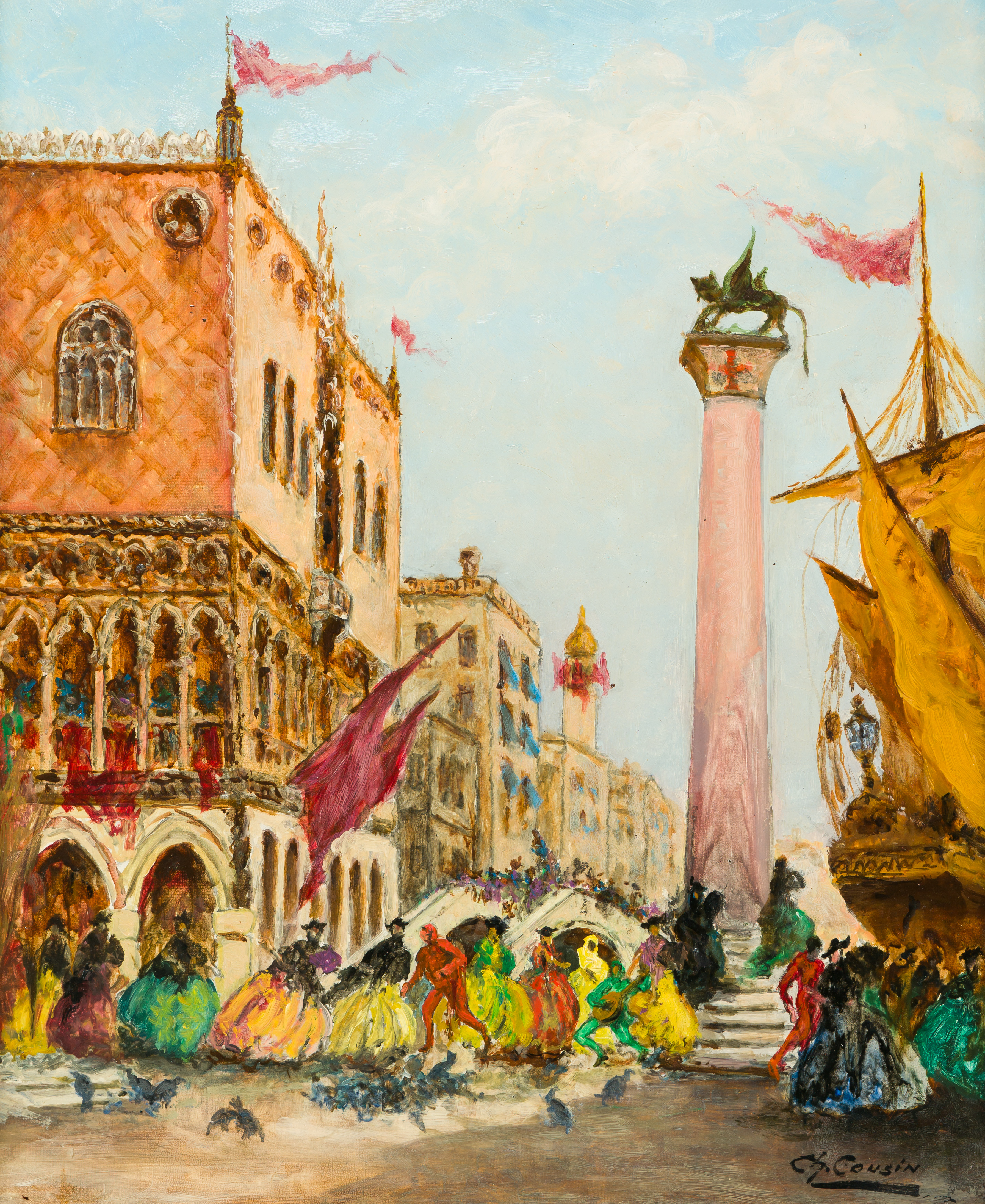 CHARLES COUSIN (1904-1972) — Carnaval à Venise, 1969