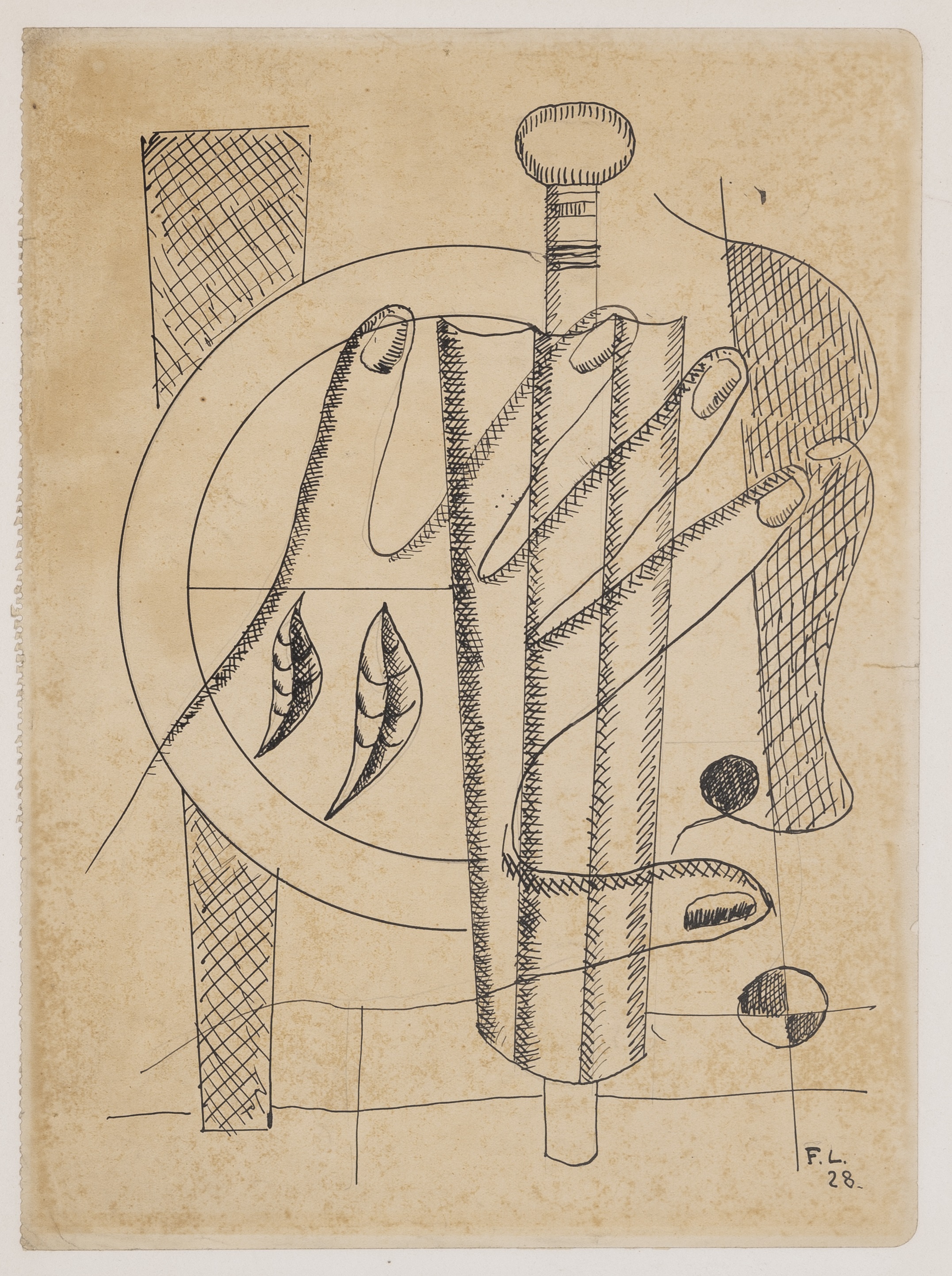 Fernand LÉGER (1881-1955) — Main et feuillages, 1928.
