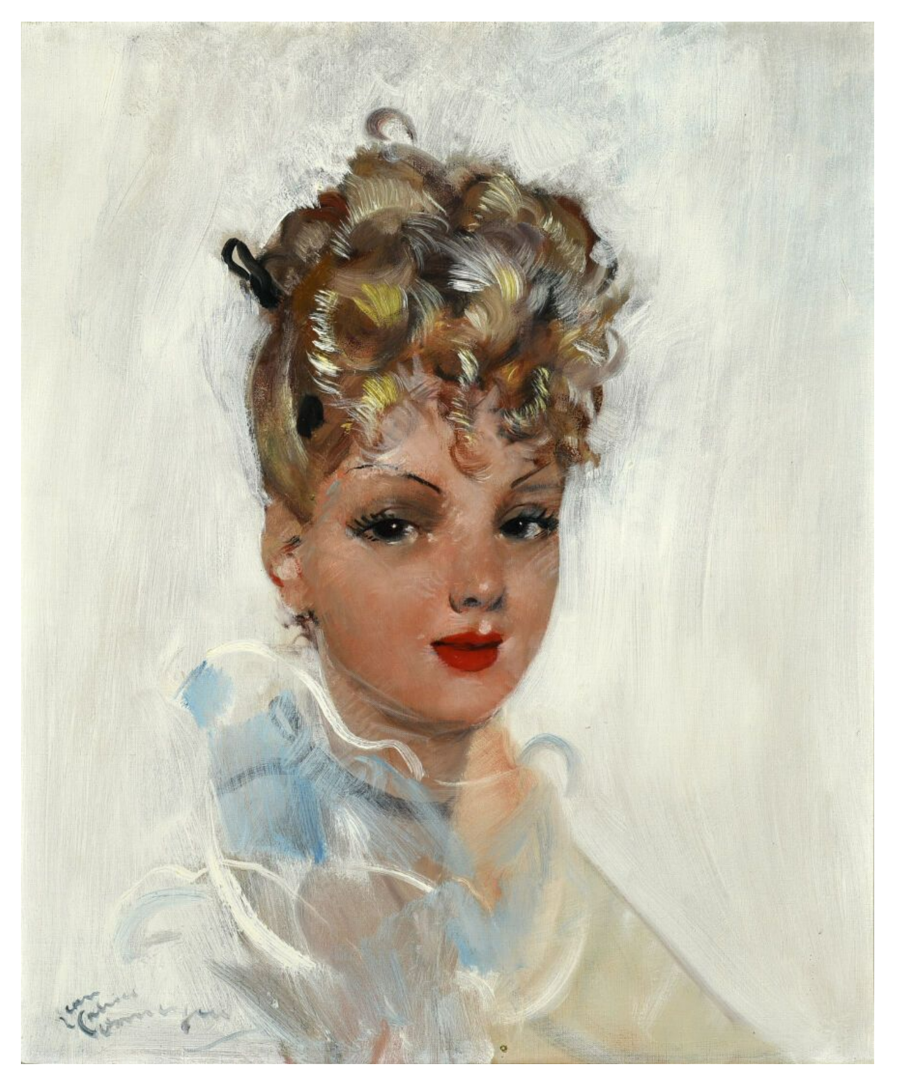 Jean Gabriel DOMERGUE (1889-1962) — Les boucles blondes.