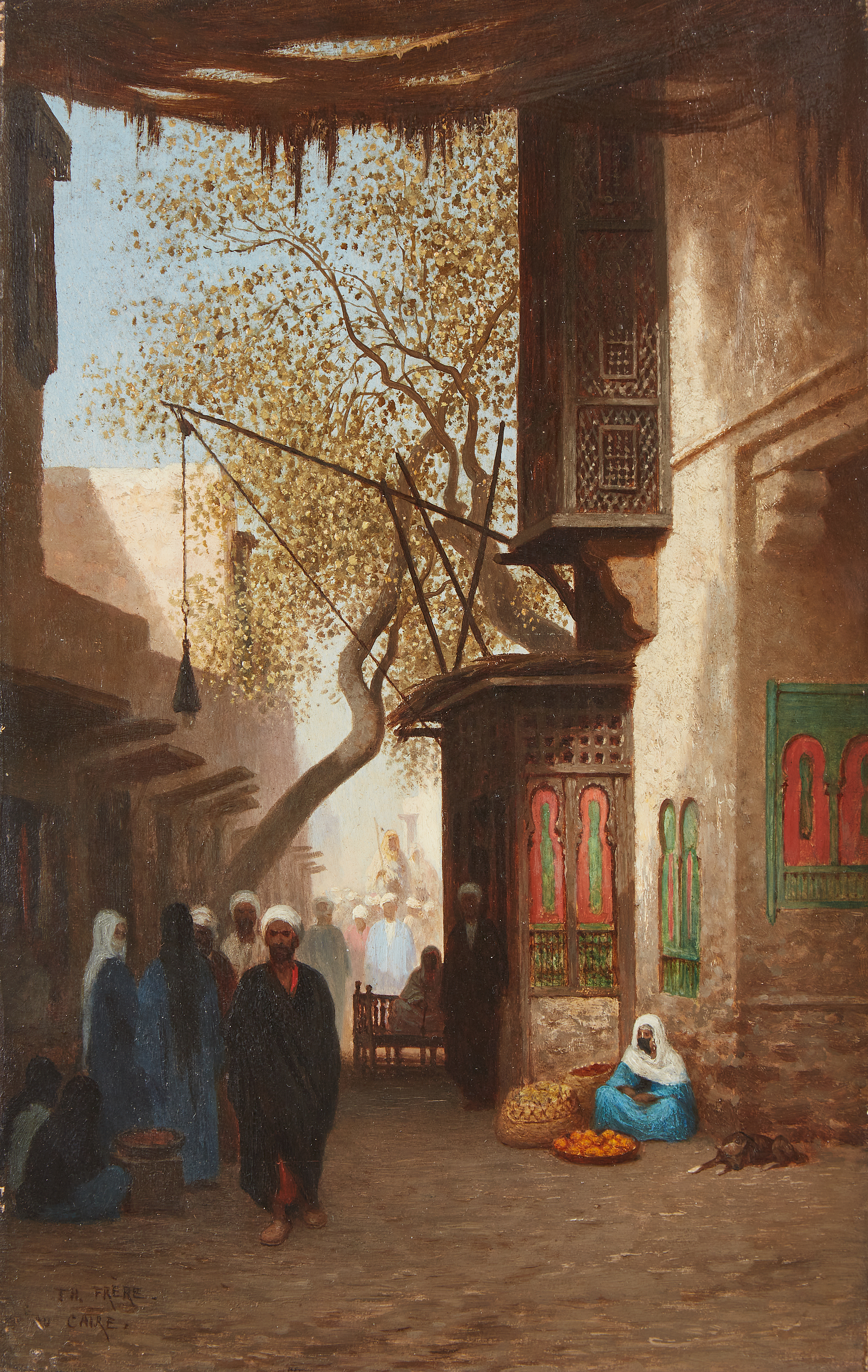 Théodore FRÈRE (1814-1888) — Rue animée au Caire