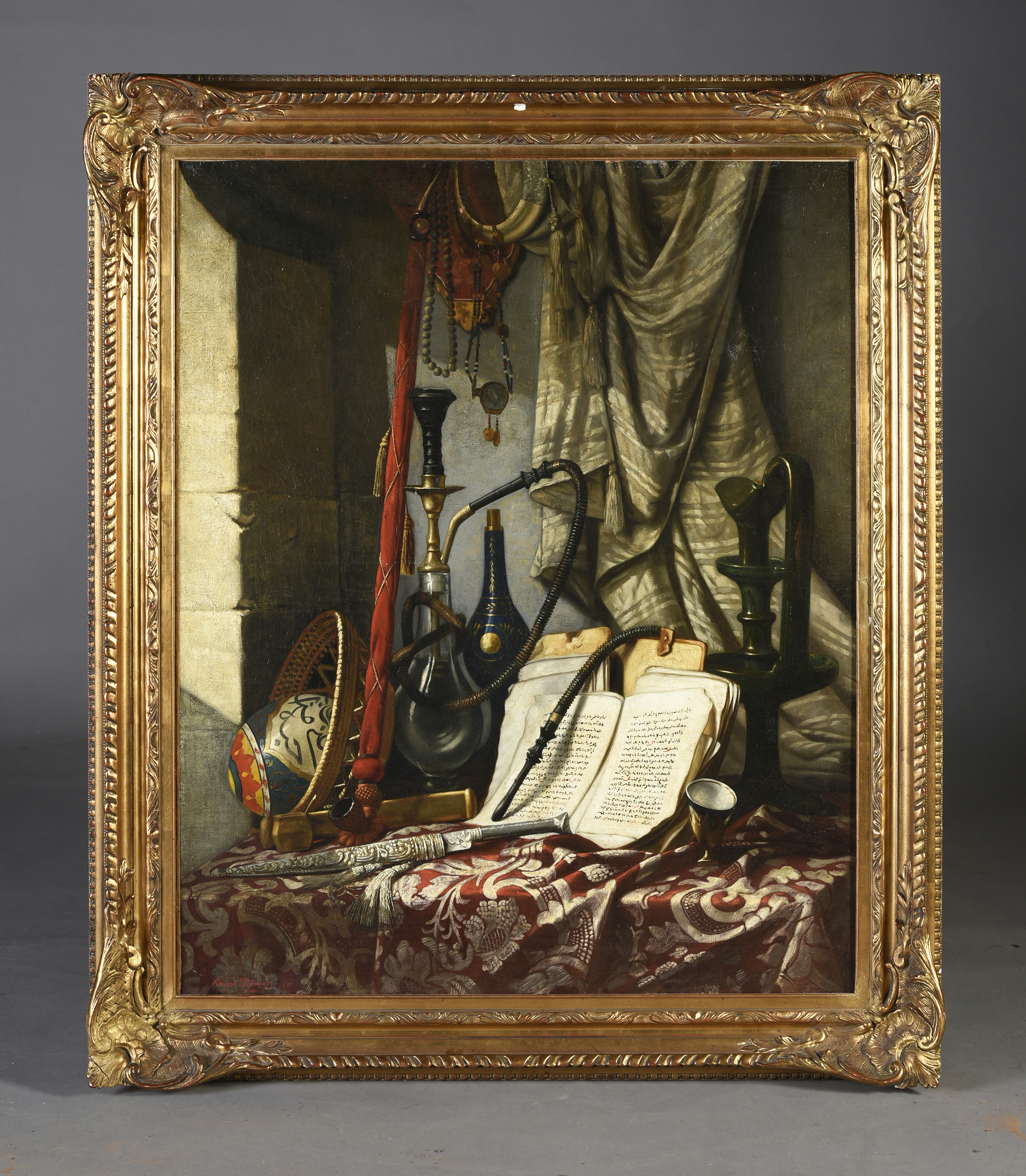 Ange TISSIER (1814-1876) — Objets ottomans sur un entablement, 1869