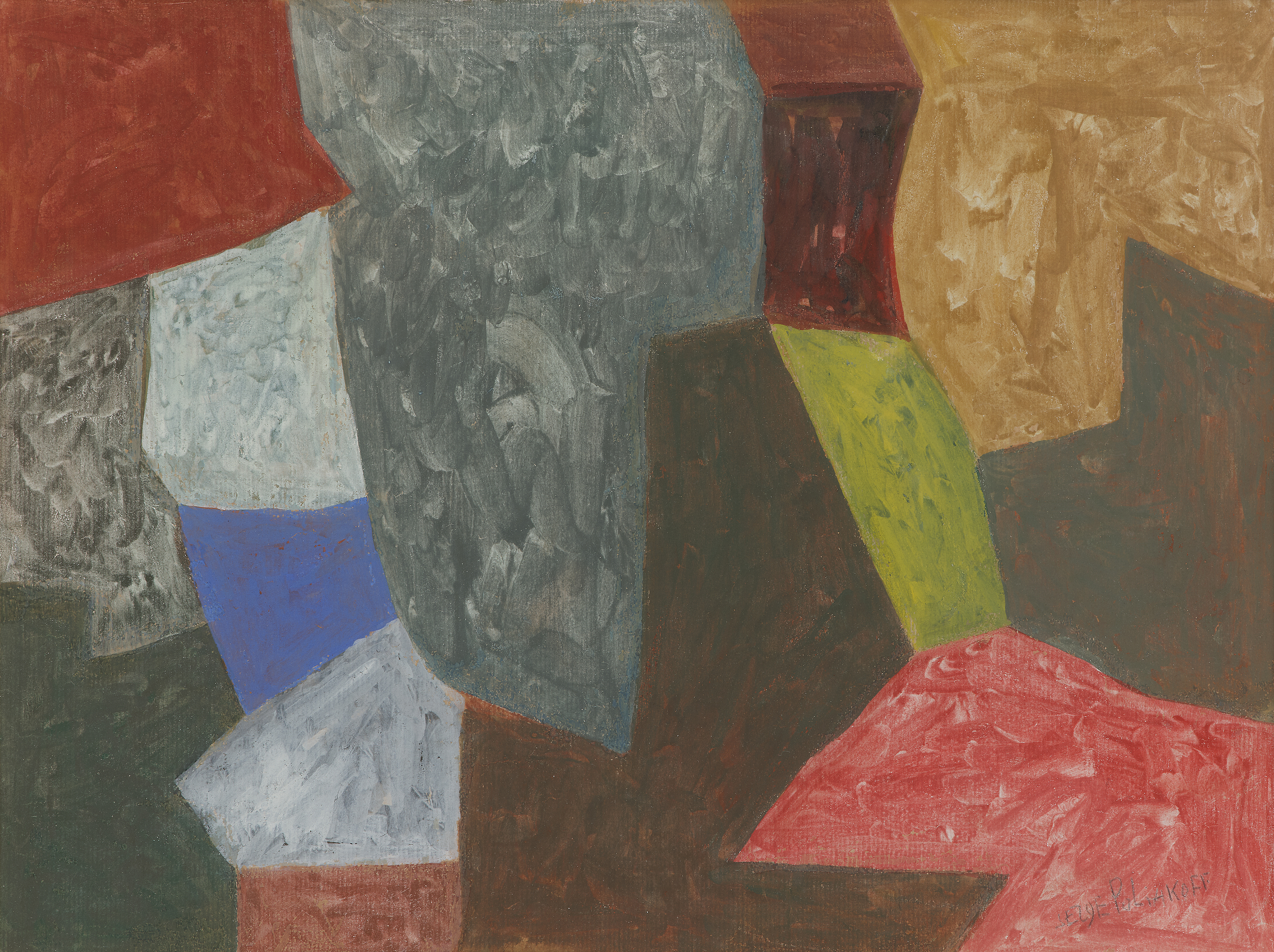 Serge POLIAKOFF (1900-1969) — Composition abstraite, 1956