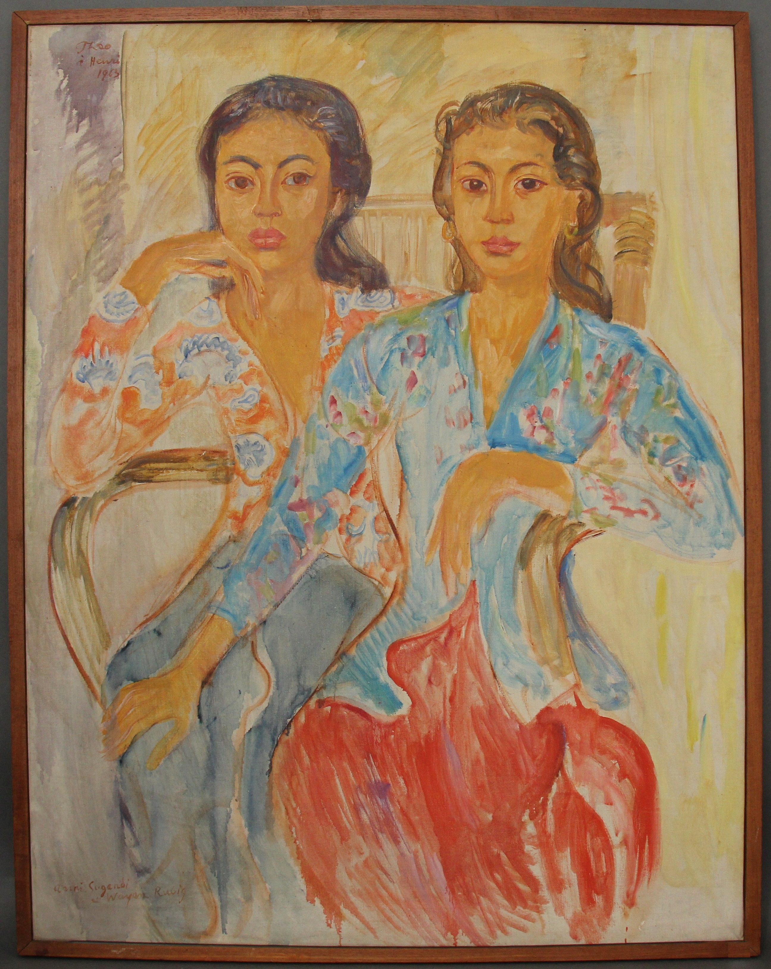 Théo MEIER (1908-1982) — Portrait d'Avini Sugandi et Wayan Rubig