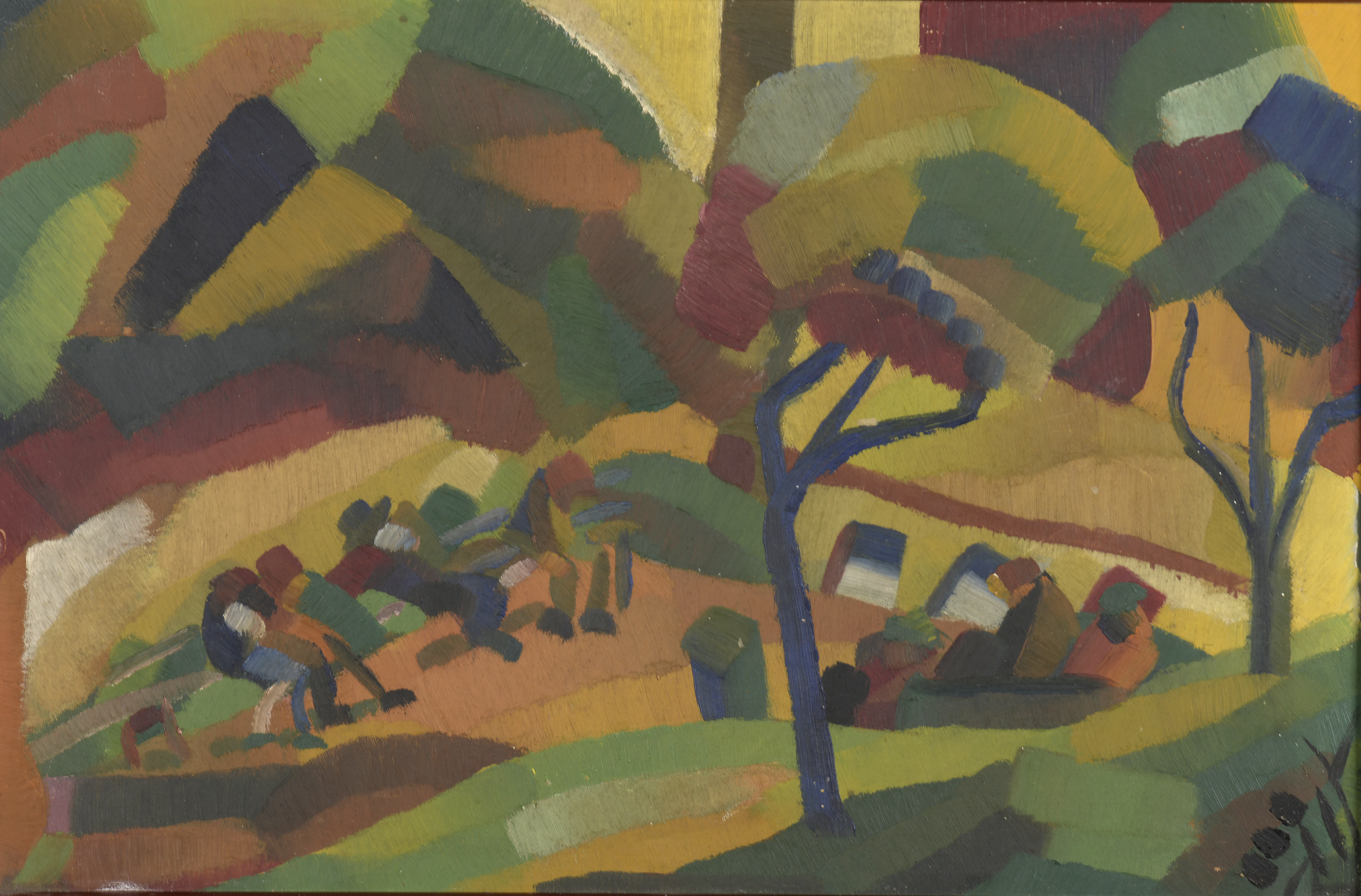 ZHU Yuanzhi (Yun GEE,1906-1963) — Paysage animé, 1926
