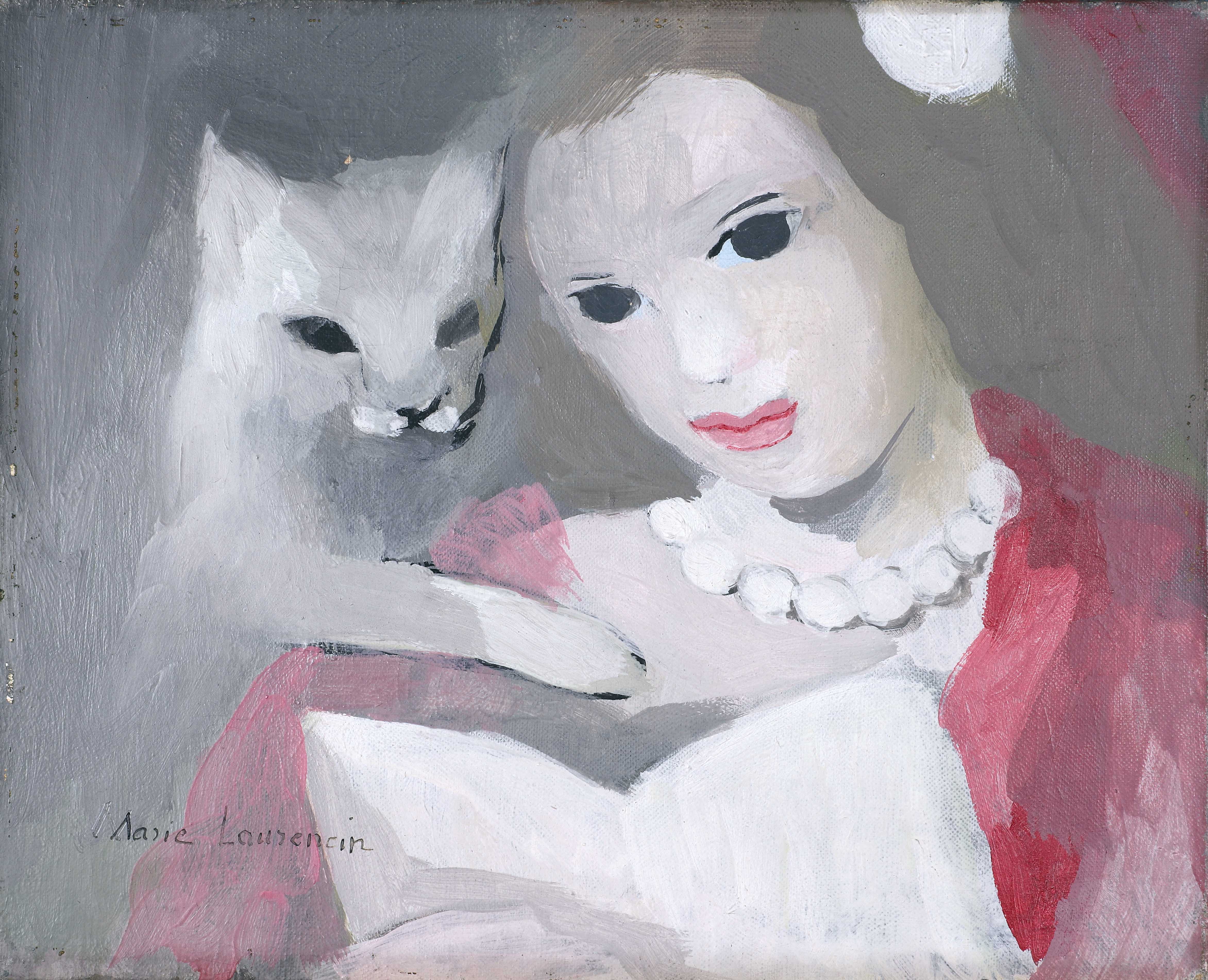 Marie LAURENCIN (1883-1956) — Jeune fille au chat