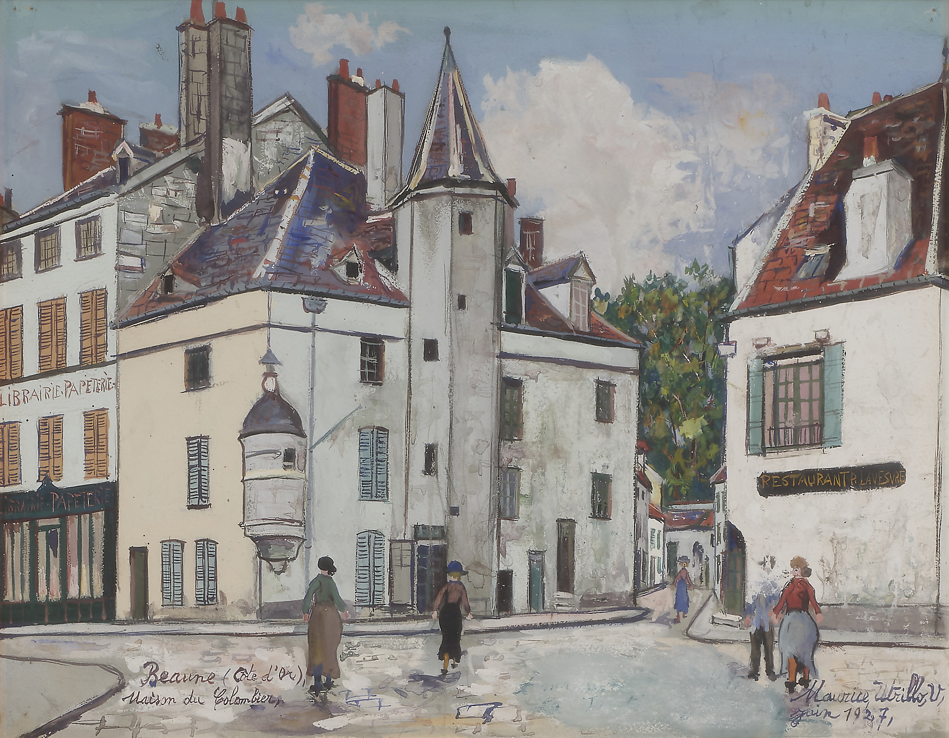 Maurice UTRILLO (1883 1955) — Maison du Colombier, Beaune (Côte d’or).