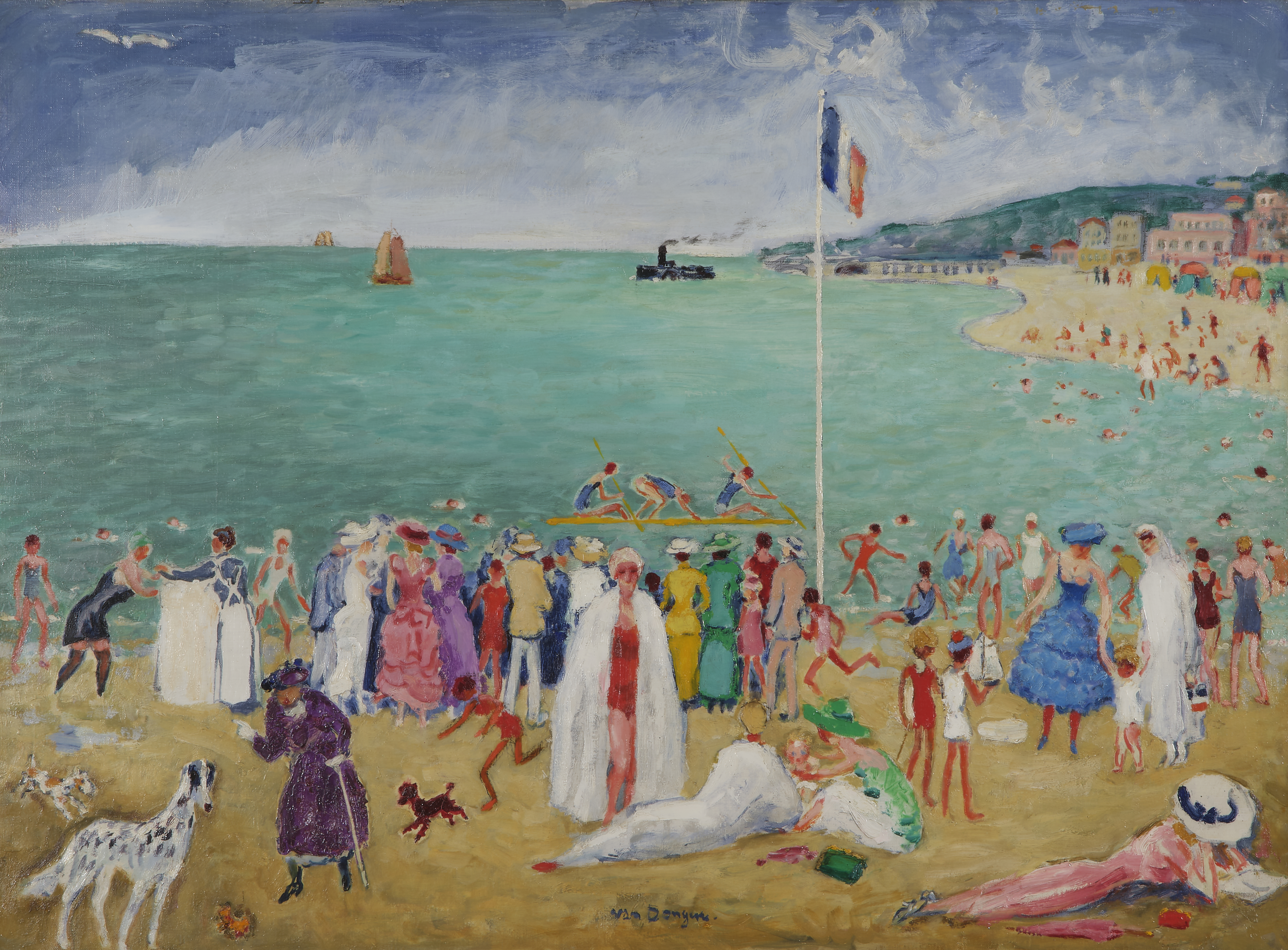 Kees Van DONGEN (1877 1968) — Les Beaux Jours, Plage de Deauville, circa 1948-1952