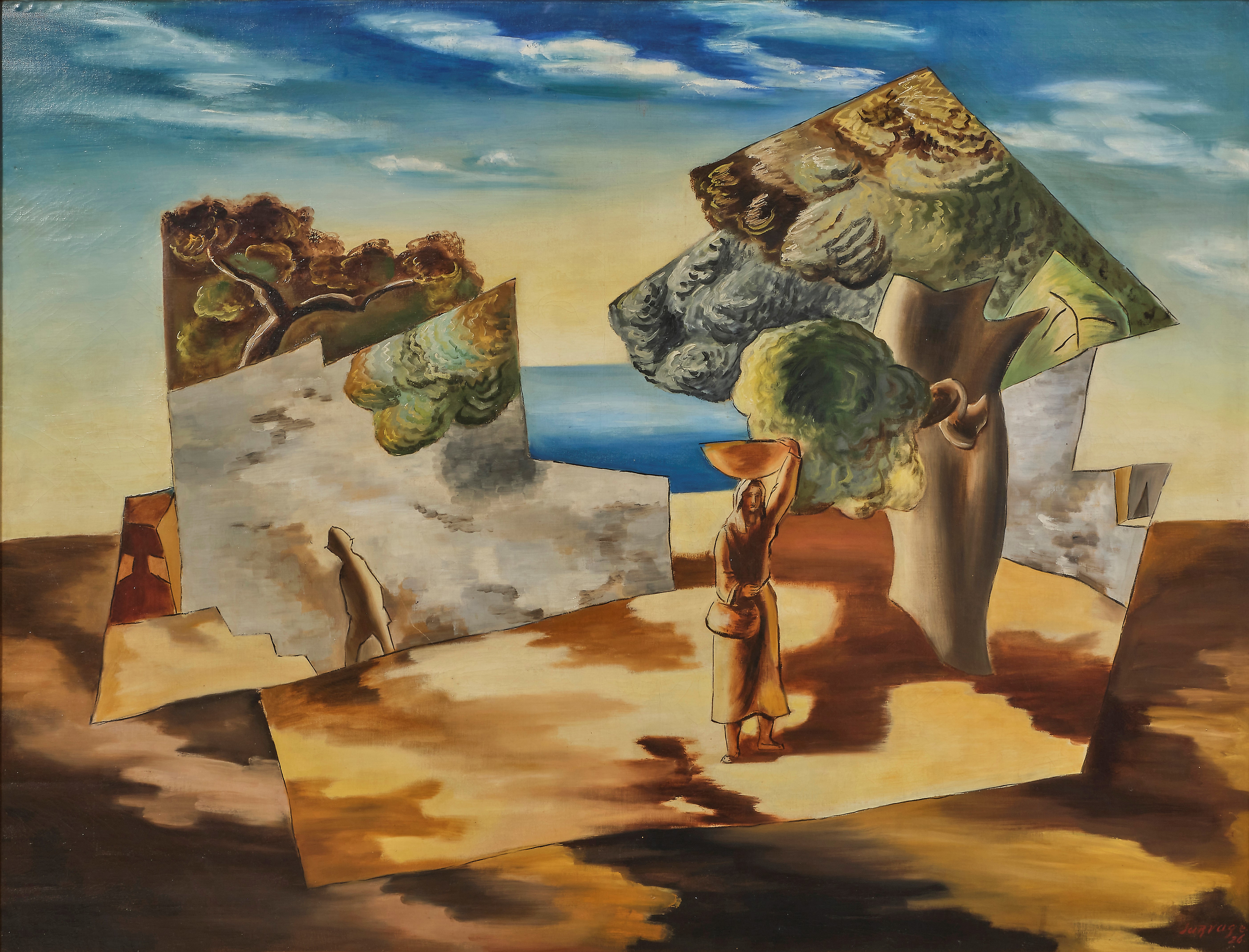 Léopold SURVAGE (1879 1968) — Paysage méditerranéen, 1926