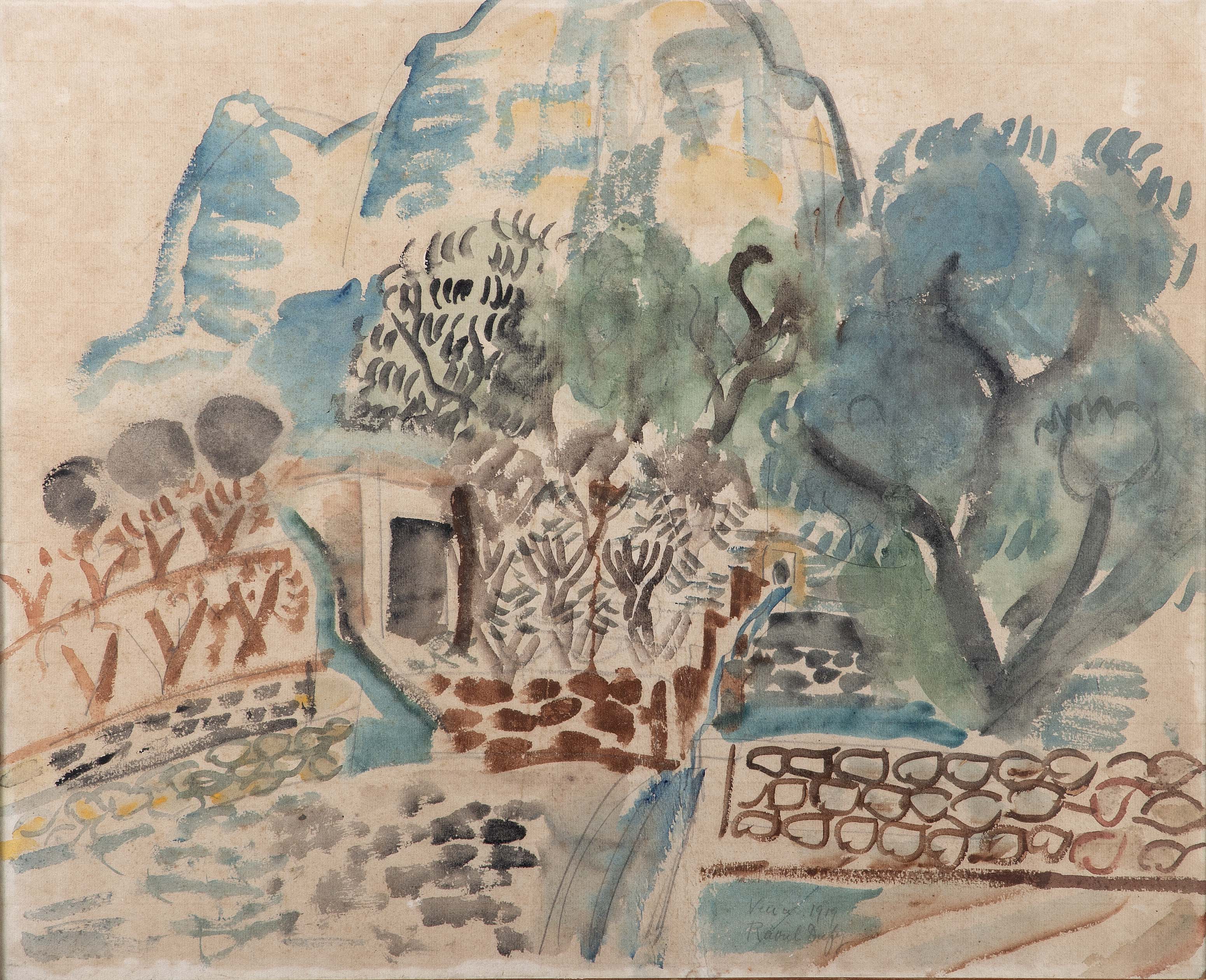 Raoul DUFY (1877-1953) — \"Les Restanques à Vence\" 1919