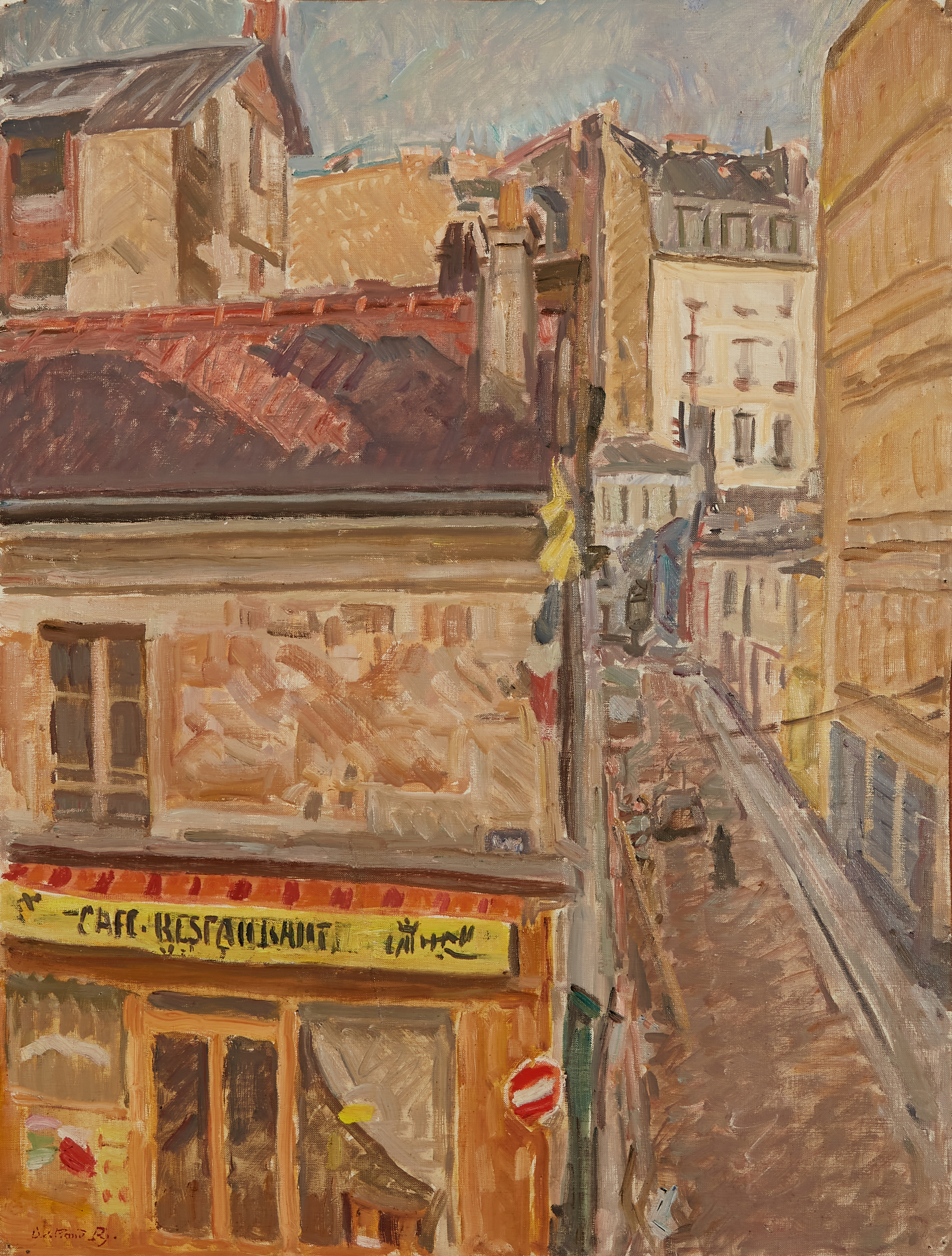 Bertrand PY (1895-1973) — Le café à Paris