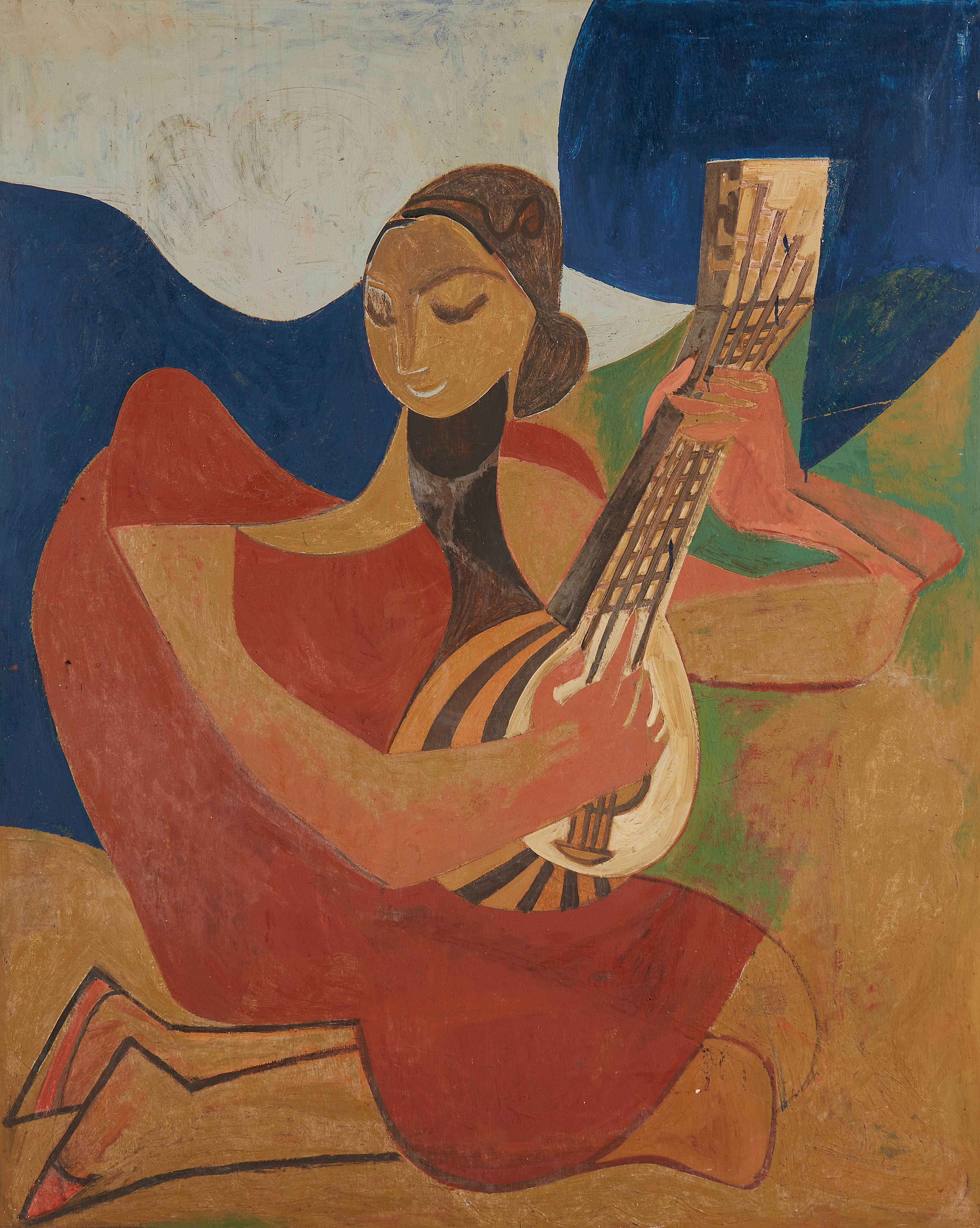 Françoise GILOT (1921-2023) — Femme à la guitare, circa 1953
