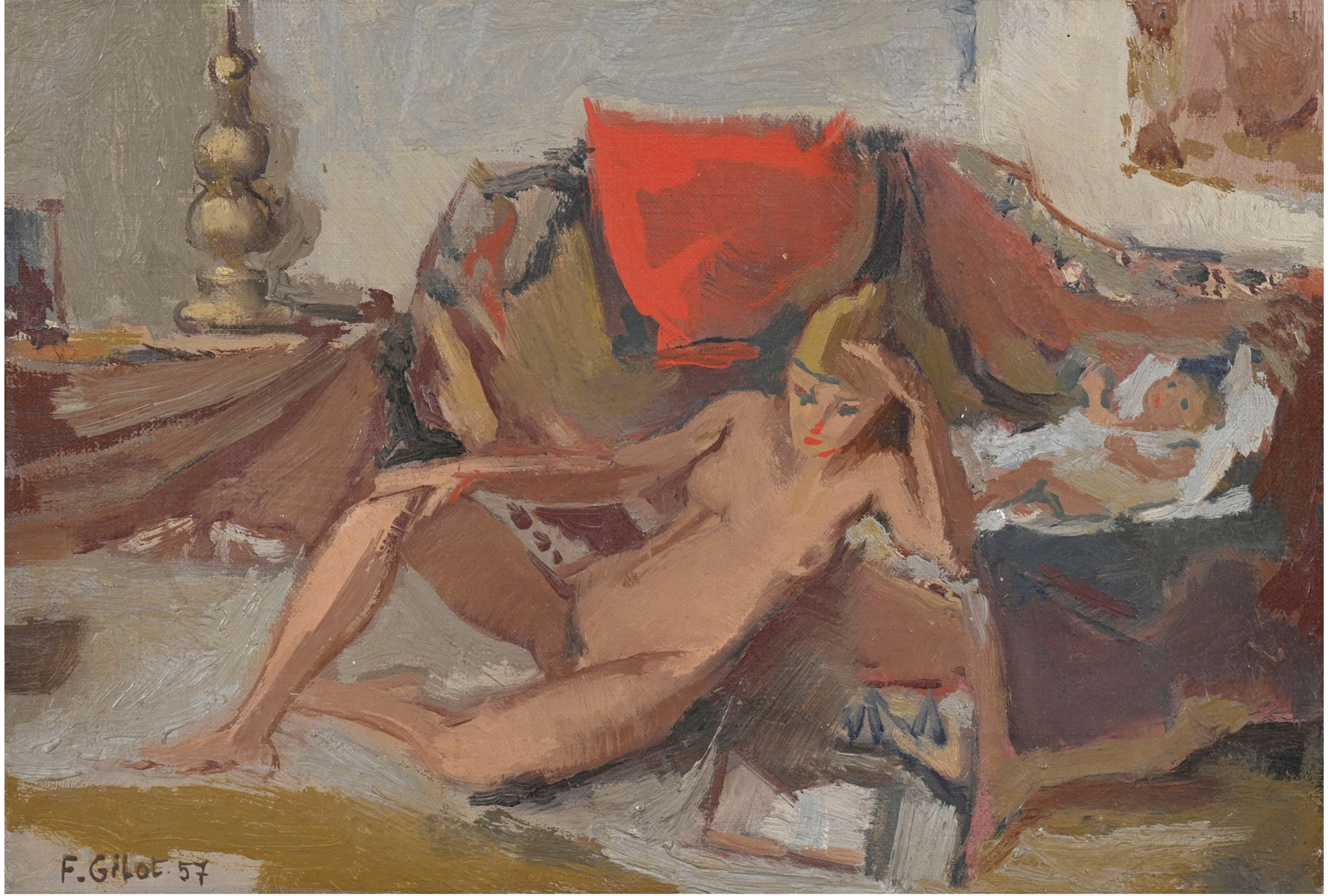 Françoise GILOT (1921-2023) — L’artiste et sa fille, 1957
