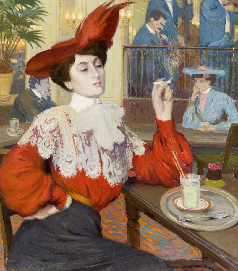  — Elégante au café