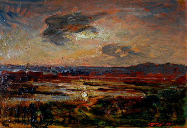 — Coucher de soleil sur l'étang de la Levaz