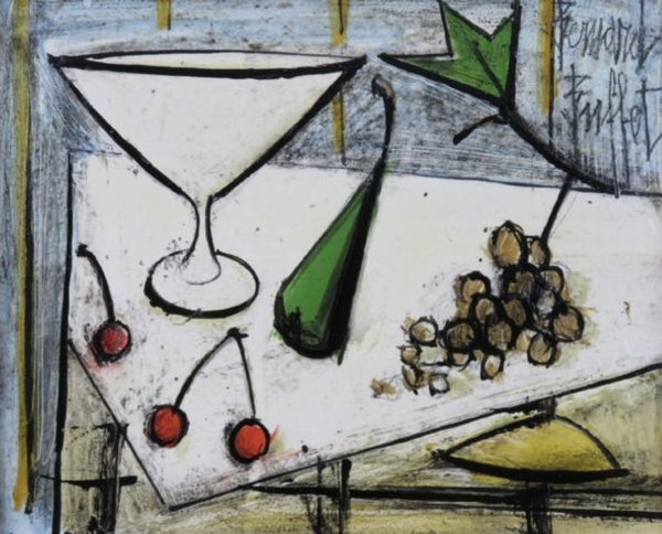 — Nature morte à la poire verte et aux cerises