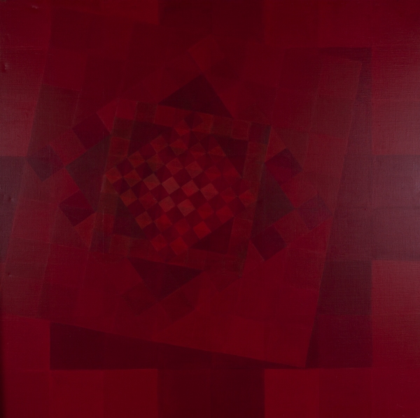 CLAIRE PICHAUD (1935-2017) — Sans titre, circa 1979 Période rouge (losanges et damiers)