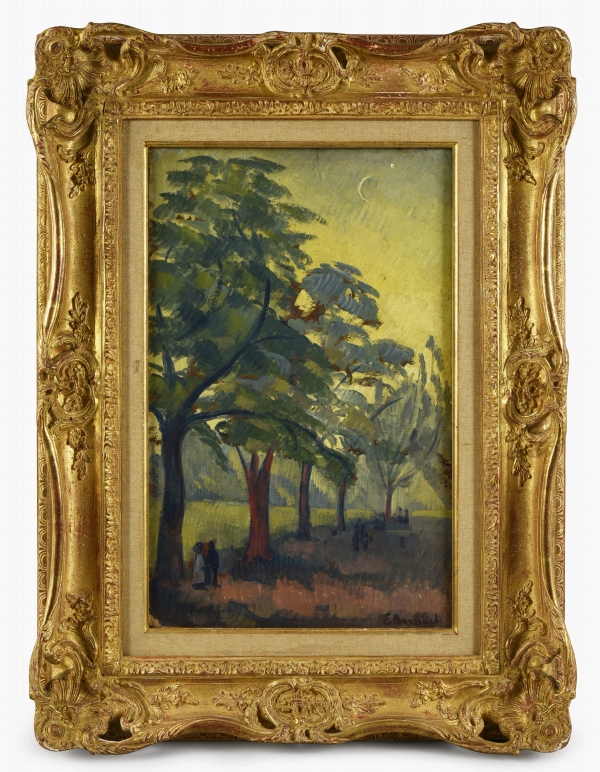 Emile BERNARD (1868-1941) — Bois au clair de lune, circa 1887