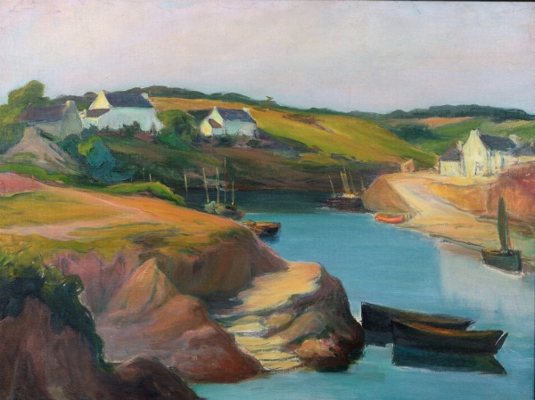 Ladislas SLEWINSKI (1854-1918) — Le Petit port à Doëlan, circa 1916