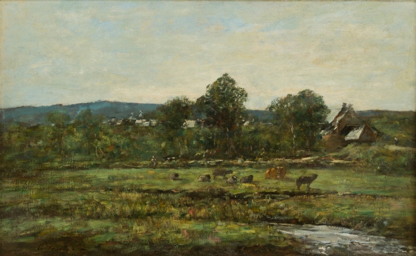Eugène BOUDIN (1824-1898) — Vaches au pré, vers 1885-1890