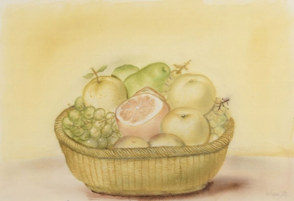 Fernando BOTERO (1932) — Nature morte à la corbeille de fruits, 1975