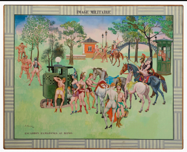Alfred COURMES (1898-1933) — Escadron d'amazones au repos, Image militaire, 1976.