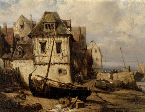 Eugène ISABEY (1804-1886) — Le Pont Normand à marée basse, 1832