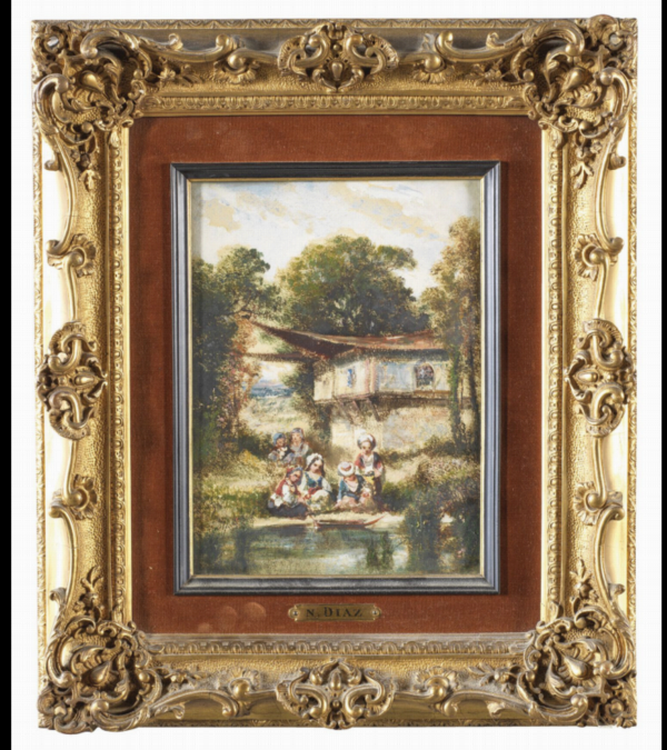 Narcisse Virgile DIAZ de LA PENA (1807-1876) — ENFANTS TURCS JOUANT DEVANT UN KIOSQUE, VERS 1840