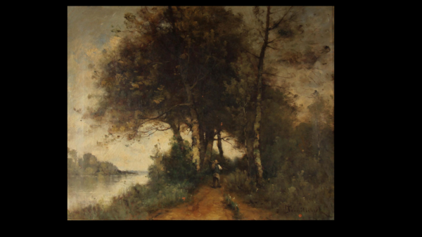 — Personnage marchant le long de la rivière