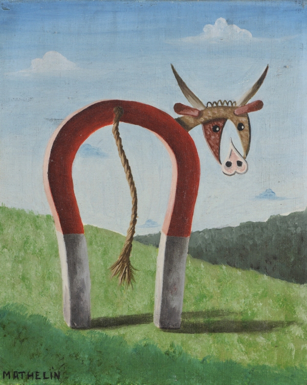 Lucien MATHELIN (1905-1981) — La vache aimant, 1981