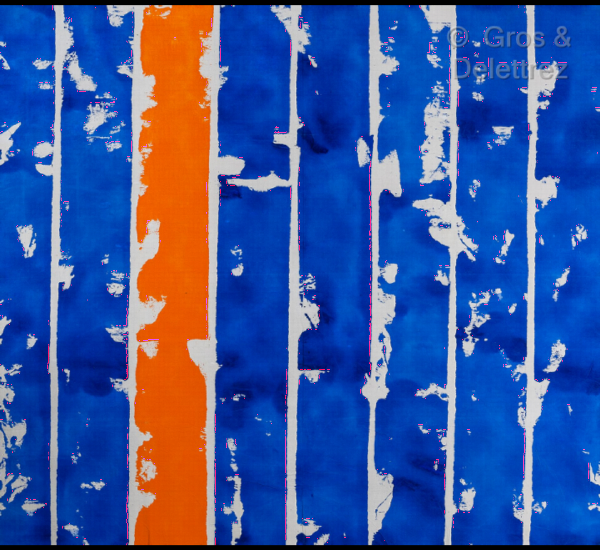 Claire PICHAUD (1935-2017) — Sans titre, juin 1983 Bleu jaune (une bande)