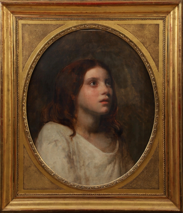 Eduard Julius Fr. BEIDEMANN (1811-1889) — Portrait de jeune fille (à vue ovale)