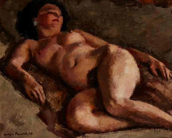Georges PACOUIL (1903-1996) — Nu allongé au boucles d'oreilles