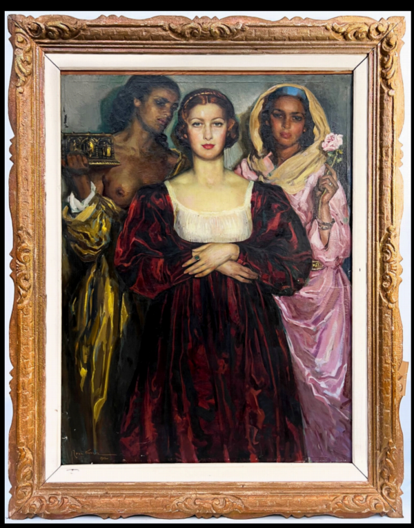 Jeune femme aux deux servantes orientales — José CRUZ HERRERA (1890-1972)