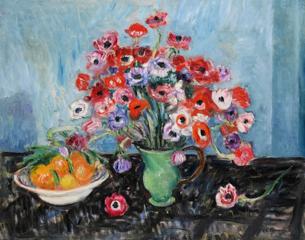 Charles CAMOIN (1879-1965) — Vase d’anémones sur une table