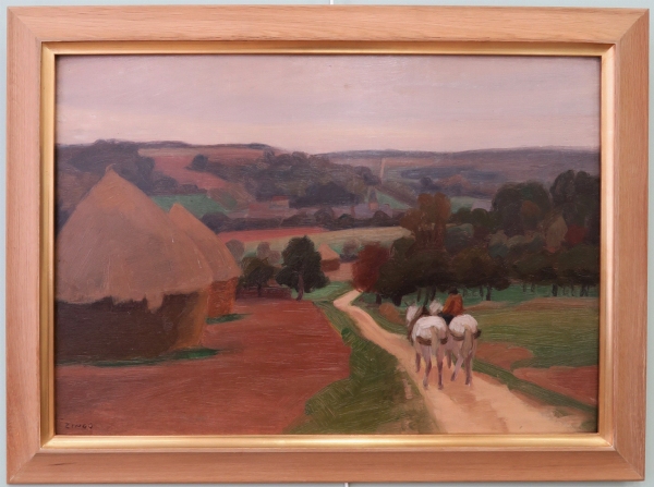 Jules-Emile ZINGG (1882-1842) — Retour des moissons à Boury-en-Vexin