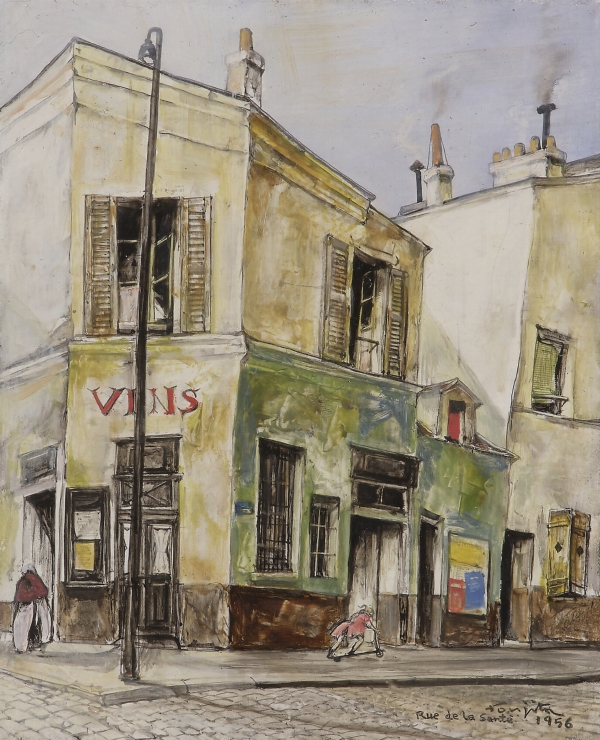 Tsuguharu FOUJITA (1886 1968) — Rue de la santé, 1956