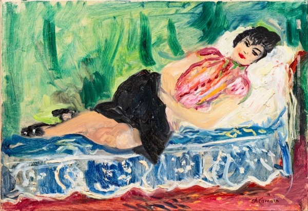 Charles CAMOIN (1879-1965) — Figure au divan bleu, 1958