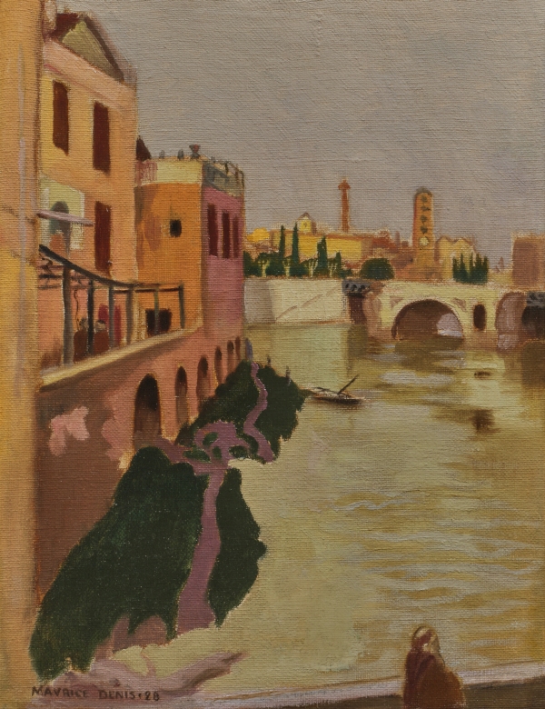 Maurice DENIS (1870-1943) — Ile du Tibre ou île San Bartolomeo, Rome, 1928