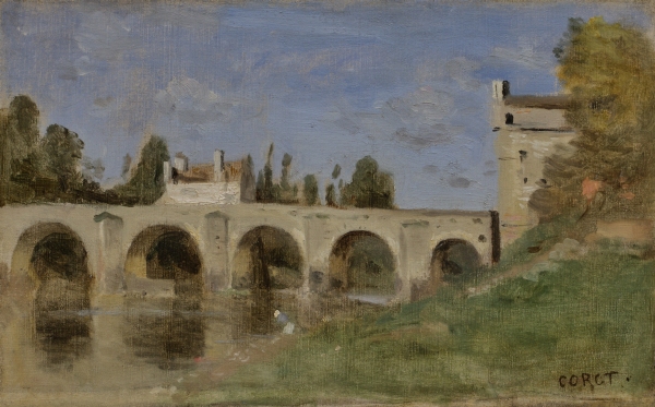 Camille COROT (1796-1875) — Mantes, le pont vu de près, circa 1850-1854