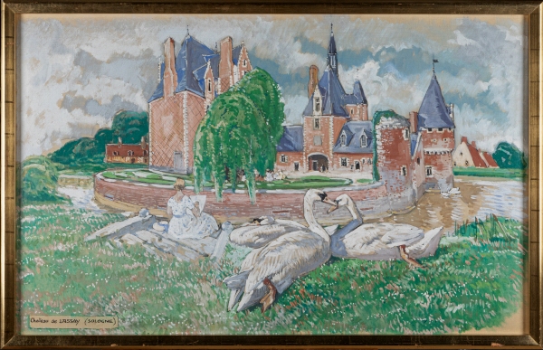 Mathurin MEHEUT (1882-1958) — Château de Lassay (Sologne), 1955
