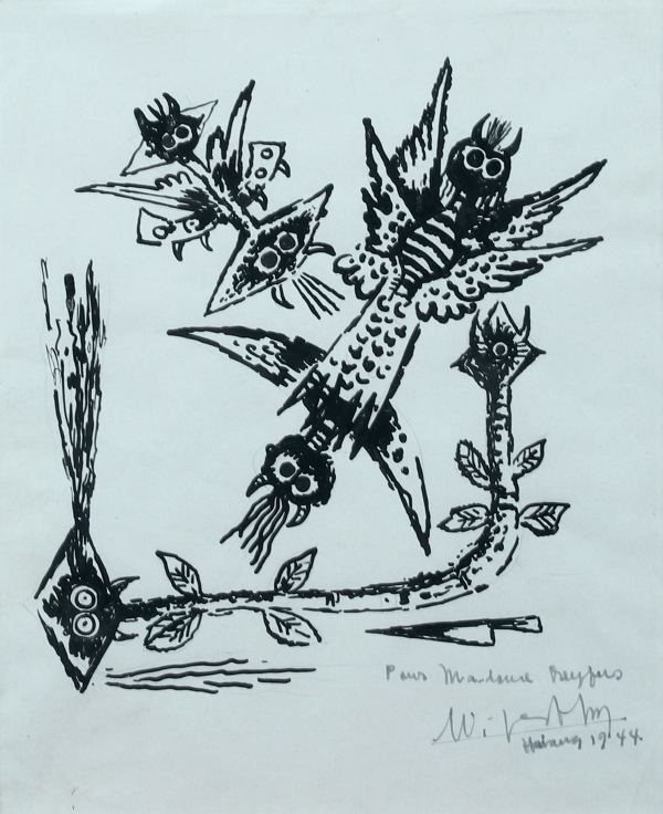 Wifredo LAM (1902-1982) — Oiseaux fantastiques, 1944