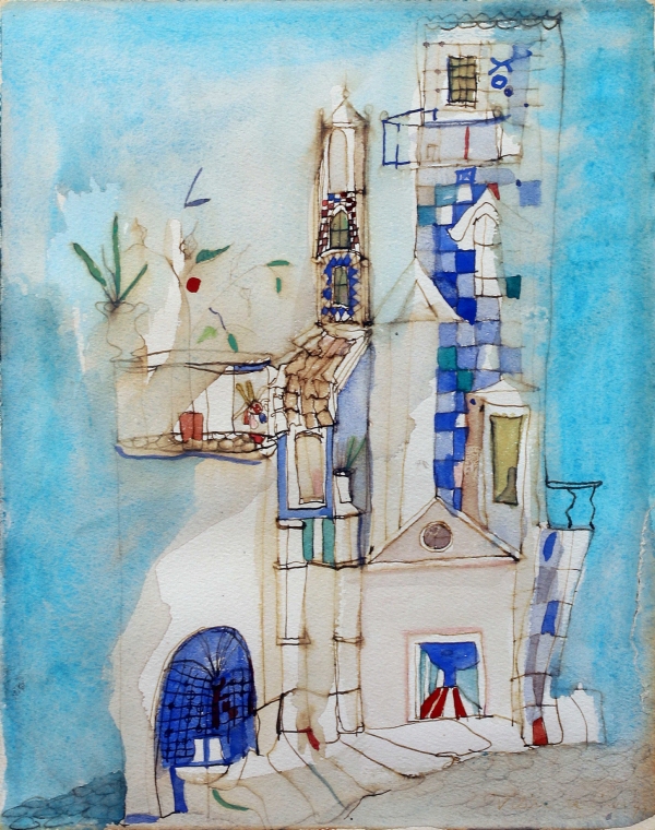 Maria Helena VIEIRA DA SILVA (1908-1992) — L'église au fond d'une ruelle à Lisbonne, 1949